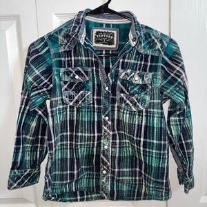 Plaid Button-Up Shirt
